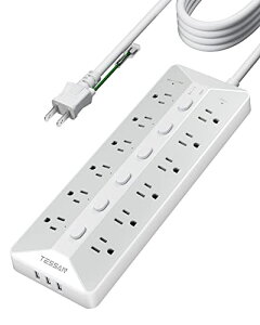 �d���^�b�v �X�C�b�`�t�� usb �R���Z���g �����R�[�h 5m TESSAN 12��AC�� 3��type-A�|�[�g �e�[�u���^�b�v �Ǌ|�� �}��