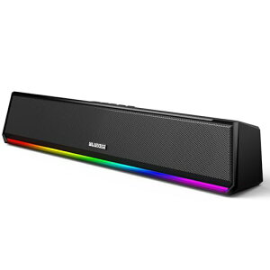 Bluedee PC�X�s�[�J�[ Bluetooth5.3 �Q�[�~���O�T�E���h�o�[ RGB���C�g���� ���^ USB/Type-C���d �L���ڑ� �f