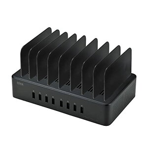 �T�����T�v���C USB�[�d�X�^���h(8�|�[�g�E���v19.2A) iPad/�^�u���b�g/�X�}�z�X�^���h ���ϋv�^�C�v �u���b�N ACA-STN74