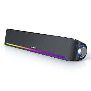 Nylavee PC�X�s�[�J�[ �T�E���h�o�[ Bluetooth5.0 & AUX�ڑ� 4�̃X�s�[�J�[���j�b�g LED���C�g���� �剹��&�L��