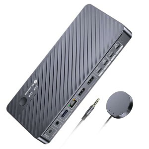 AV Access 11 in1�h�b�L���O�X�e�[�V������KVM�ؑ֊�2��̃f�B�X�v���C2��̃m�[�g�p�\�R���A4K KVM�X�C�b�`2����2�o�́A1