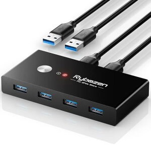 USB3.0 �ؑ֊� 5Gbps�����]�� �؂�ւ��� 2��PC��4�|�[�g���L �ؑ֋@�� �v�����^�E�}�E�X�E�L�[�{�[�h�Ή� �����{�^���؂�ւ� 3