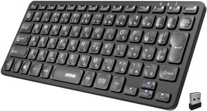 Arteck 2.4G���C�����X �L�[�{�[�h ���� �y�� �t���T�C�Y ���f�B�A�@�\ �z�b�g�L�[ �R���s���[�^�[�A�f�X�N�g�b�v�APC�A���b�v�g�b�v