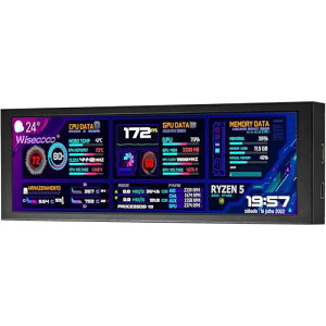 wisecoco 7.9 PC CPU�f�[�^�o�[���j�^�[ LCD �f�B�X�v���C HD IPS 1280x400 �~�j�X�N���[���c����] �Z ��
