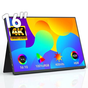 Upperizon ���o�C�����j�^�[ 16�C���` 4K �����IPS 100%sRGB 400nits���P�x ���^ UHD 16:10(3840