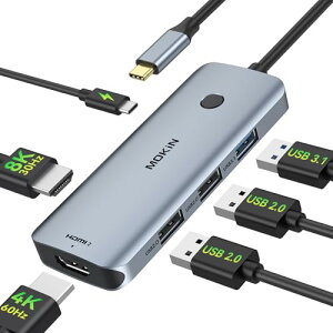 USB C�h�b�L���O�X�e�[�V����HDMI2�yMOKIN 2*HDMI���ʏo��4K@60p MST�f���A���ztype c�h�b�L���O�X�e�[�V����
