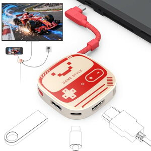 MoKo Switch 2�p �h�b�N 3in1 HDMI �ϊ��A�_�v�^�[ Type-C 4K@60Hz/USB 3.0 5Gbps�f�[�^�]�� P