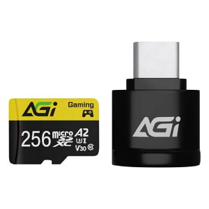 AGI 256GB TF138 MicroSDXC �������J�[�h Type C �J�[�h���[�_�[�t�� A2 U3 V30 4K C10(�ǂݍ��݁E