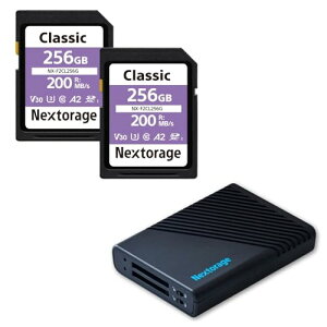 Nextorage ���{���[�J�[ UHS-I SD�J�[�h256GB NX-F2CL256G 2���g + USB 10Gbps (USB3.2 G