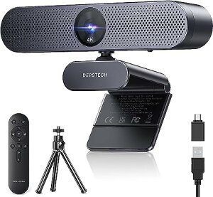 DEPSTECH WEB�J���� 4K �I�[�g�t�H�[�J�X ���x/�ʓx�����\ �Y�[���C���@�\ �E�F�u�J���� �����R���t�� �}�C�N���� USB�ڑ�