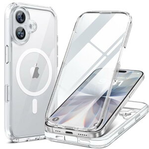 Miracase iPhone17 �P�[�X MagSafe�Ή� �X�}�z�P�[�X ��Phone17 �p �J�o�[ 9H �����K���X 360°�ی� �S�g