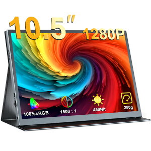 EVICIV ���o�C�����j�^�[ 10.5�C���` �|�[�^�u���f�B�X�v���C ���y��250g ���P�x450nits 100%sRGB�L�F�� �摜�䎩��