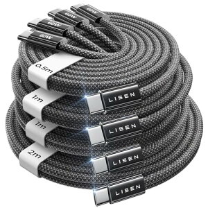 LISEN USB C & USB C �P�[�u�� �}���[�d�y60W/4�{�zType-c �P�[�u�� �^�C�vc (�Ƒ��̃f�o�C�X�A��Z�b�g�ł܂��Ȃ�