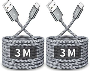 USB Type C �P�[�u���y3m 2�{�Z�b�g�zCLEEFUN �}���[�d �^�C�v C �P�[�u�� ���� �����f�[�^�]�� �R�[�h �^�C�vc ���ϋv