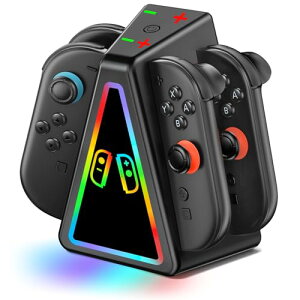 Switch 2 �R���g���[���[�[�d�X�^���h Joy-Con 2 �[�d�� 4��W���C�R�� ���[ 9���[�hRGB���C�g�t�� �ߏ[�d�h�~ Switc