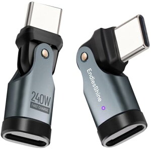 ENDLESSHINE type C to type C �ϊ��A�_�v�^�[ 180°��]usb-c to usb-c�ϊ��R�l�N�^PD 240W �}