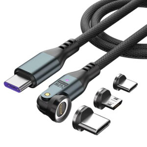 �}�O�l�b�g �[�d�P�[�u�� USB-C �P�[�u�� 240W PD�Ή� 1.8m �����[�d Type-C/Lightning/Micro USB �[