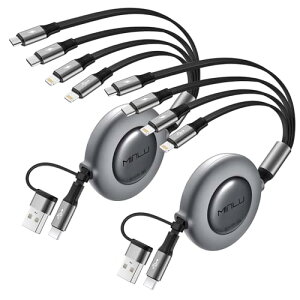 MINLU 4in1 �[�d�P�[�u�� ������� �}���`�[�d 3.5A usb �A�_�v�^�[ �ϊ� usb-a/c to usb-c/2*lightn
