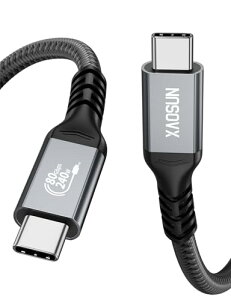 XAOSUN USB4 �P�[�u�� Thunderbolt 4 �P�[�u���Ή� USB-IF�F�� 80Gbps�f�[�^�]�� 240W �[�d 8K@60