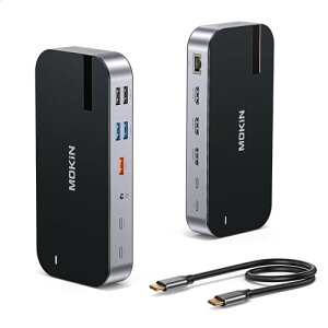 MOKiN USB C�h�b�L���O�X�e�[�V���� 3��ʏo�́y3*HDMI4K@60Hz MST�g���v�����j�^�[�o�́z16 in 1�h�b�L���O�X�e�[