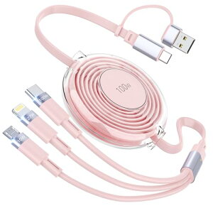 �y100W�z3in1 �[�d�P�[�u�� ������莮 [1.2M PD�Ή�/���ϋv] 100W/5A ���}���[�d ���C�g�j���O/Type C/�}�C�N��