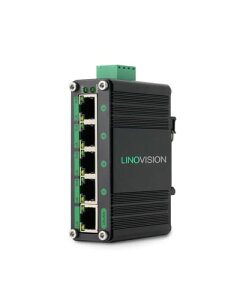 LINOVISION�Y�Ɨp5�|�[�g �M�K�r�b�g �\�[���[POE�X�C�b�` | DC9V-54V���́ADC48V�o�͂̓����d���u�[�X�^�[ | 4 x
