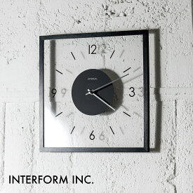 Laturi ラトゥリ ウォールクロック【ブラック】CL-4424 BK INTERFORM インターフォルム 壁掛け時計 インテリア シンプル モダン スタイリッシュ スイープムーブメント 連続秒針 静音 おしゃれ【沖縄・離島 お届け不可】