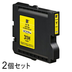 【2本セット】 GC31YH Lサイズ リサイクルインクカートリッジ イエロー エコリカ ECI-RC31HY リコー対応 【沖縄・離島 お届け不可】