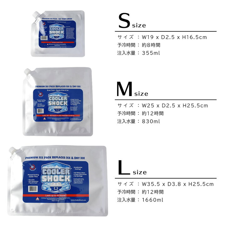楽天市場】COOLER SHOCK クーラーショック Lサイズ 3個セット 保冷剤 