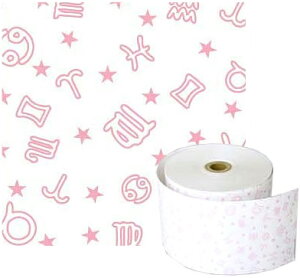 58mm幅用 58×80×12 星座 ピンク ファンシー感熱レジロール紙 【50巻】 【沖縄・離島 お届け不可】