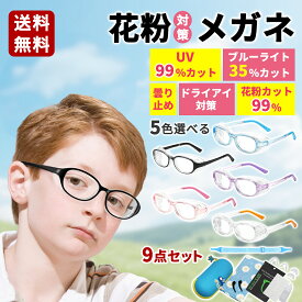 花粉メガネ 花粉防止メガネ 子供用 ドライアイ緩和 曇らない 両面曇り止め ブルーライトカット 花粉症 3-14歳 こども キッズ 曇らない 飛沫防止メガネ 花粉対策