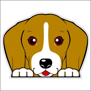 車 シール ステッカー 耐水 ビーグル フェイスステッカーBIG ペット 犬 転写シール ペット 車用 キズ隠し 傷隠し【名入れ対象外】