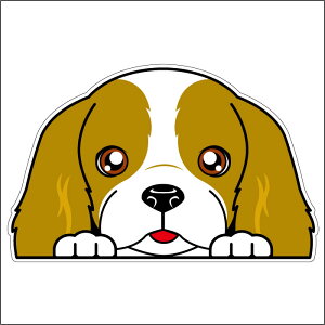 車 シール ステッカー 耐水 キャバリア フェイスステッカーBIG ペット 犬 転写シール ペット 車用 キズ隠し 傷隠し【名入れ対象外】