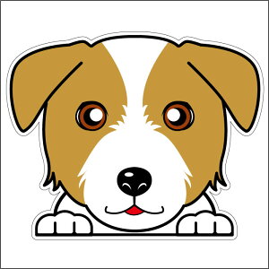 車 シール ステッカー 耐水 ジャックラッセルテリア フェイスステッカーBIG ペット 犬 転写シール ペット 車用 キズ隠し 傷隠し【名入れ対象外】