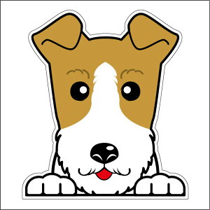 車 シール ステッカー 耐水 ワイヤーフォックステリア フェイスステッカーBIG ペット 犬 転写シール ペット 車用 キズ隠し 傷隠し【名入れ対象外】