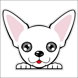 車シール ステッカー 耐水 チワワ スムースチワワ フェイスステッカーBIG ペット 犬 転写シール ペット 車用 キズ隠し 傷隠し【名入れ対象外】