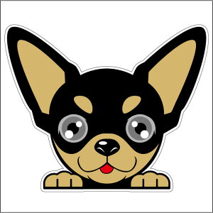 車シール ステッカー 耐水 チワワ スムースチワワ 黒 フェイスステッカーBIG ペット 犬 転写シール ペット 車用 キズ隠し 傷隠し【名入れ対象外】
