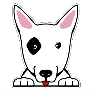 車 シール ステッカー 耐水 ブルテリア フェイスステッカーBIG ペット 犬 転写シール ペット 車用 キズ隠し 傷隠し【名入れ対象外】