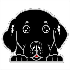 車 シール ステッカー 耐水 ラブラドールレトリバー 黒 フェイスステッカーBIG ペット 犬 転写シール ペット 車用 キズ隠し 傷隠し【名入れ対象外】