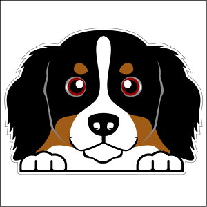 車 シール ステッカー 耐水 バーニーズ 黒 フェイスステッカーBIG ペット 犬 転写シール ペット 車用 キズ隠し 傷隠し【名入れ対象外】