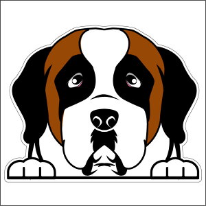 車 シール ステッカー 耐水 セントバーナード フェイスステッカーBIG ペット 犬 転写シール ペット 車用 キズ隠し 傷隠し【名入れ対象外】