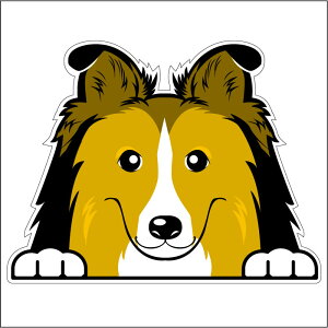 車 シール ステッカー 耐水 シェルティ フェイスステッカーBIG ペット 犬 転写シール ペット 車用 キズ隠し 傷隠し【名入れ対象外】