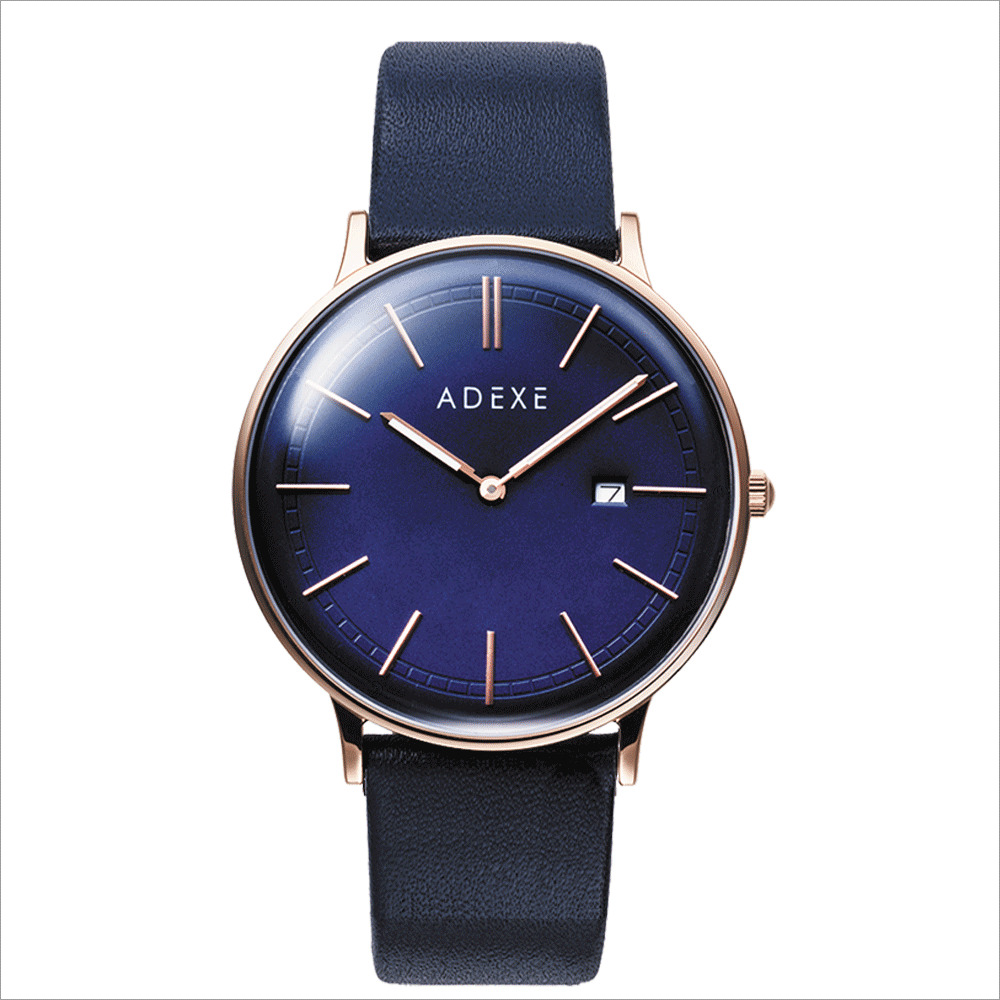 イギリス発の新ブランド 売れ筋 InstagramなどSNSを通してグローバルに人気を集めている新しいブランドです ADEXE アデクス 腕時計 時計 おしゃれ ユニセックス ネイビー 2043A-06 2744 正規品