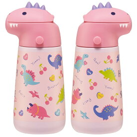 スケーター ダイカット ストローステンレス ボトル 370ml 水筒 (8244) ストロー飲み ショルダーベルト付き 子供 子ども キッズ