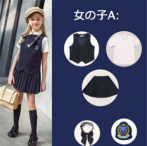 卒業式 スーツ 韓国風 幼稚園 小学生 子供服 子供フォーマル キッズフォーマルスーツ 女の子 男の子 女児 ネイビー フォーマルスーツ ベスト ブラウス スカート リボン 半ズボン 七五三 誕生