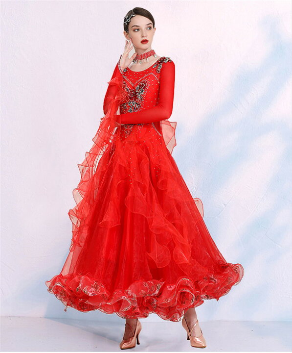 楽天市場】送料無料 社交ダンス ドレス ワンピース モダンドレス  