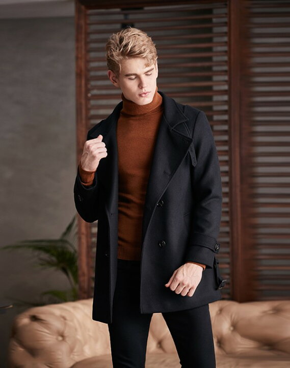 楽天市場】コート メンズ チェスターコート ハイネック 3カラー  