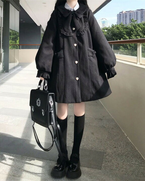 楽天市場】ステンカラーコート 冬服 ショート丈 リボン レディース  