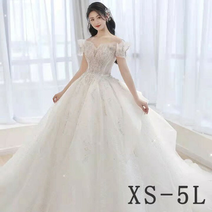 楽天市場】花嫁 ウェディングドレス オフショルダー プリンセスライン  