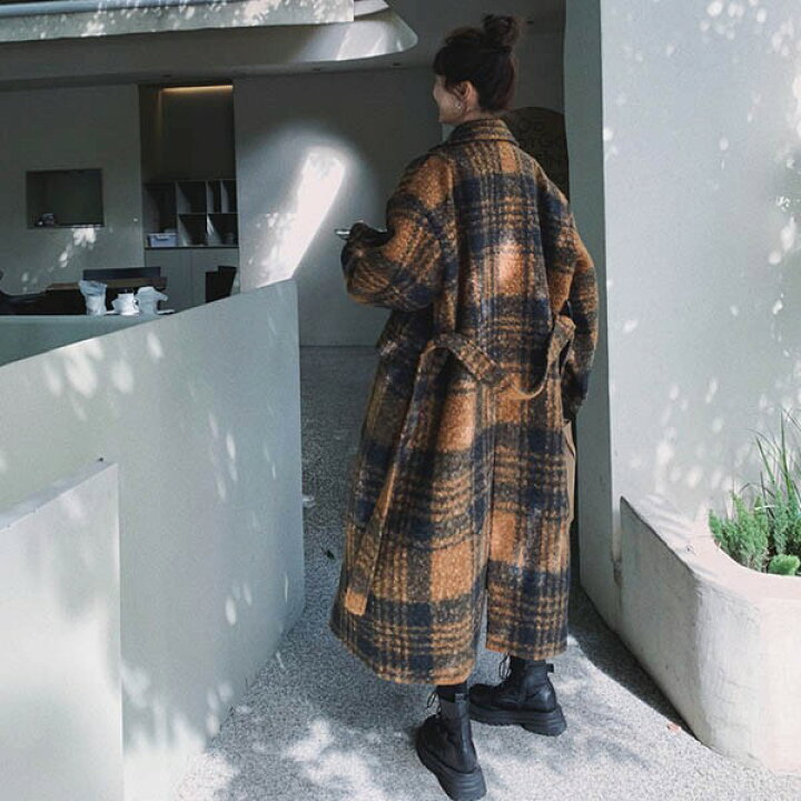 楽天市場】チェスターコート チェック柄 レディース ロングコート  